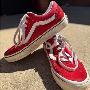 Red Kids or Women’s Vans Sneakers: Men’s size 4, women’s size 5.5